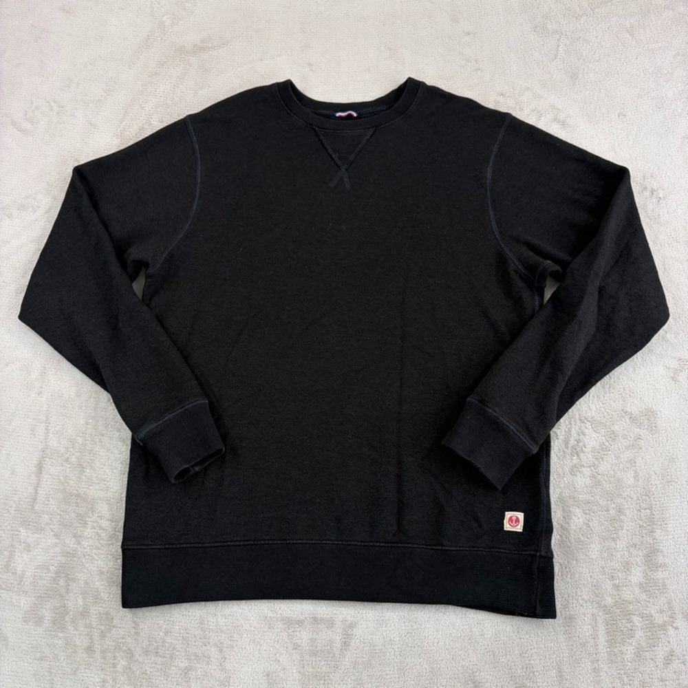 Iron and Resin V Stitch Sweatshirt Men XL Black French Loop Terry Made In USA